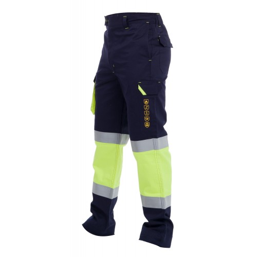 PANTALON STRIP FR HV PANTS YELLOW-NAVY